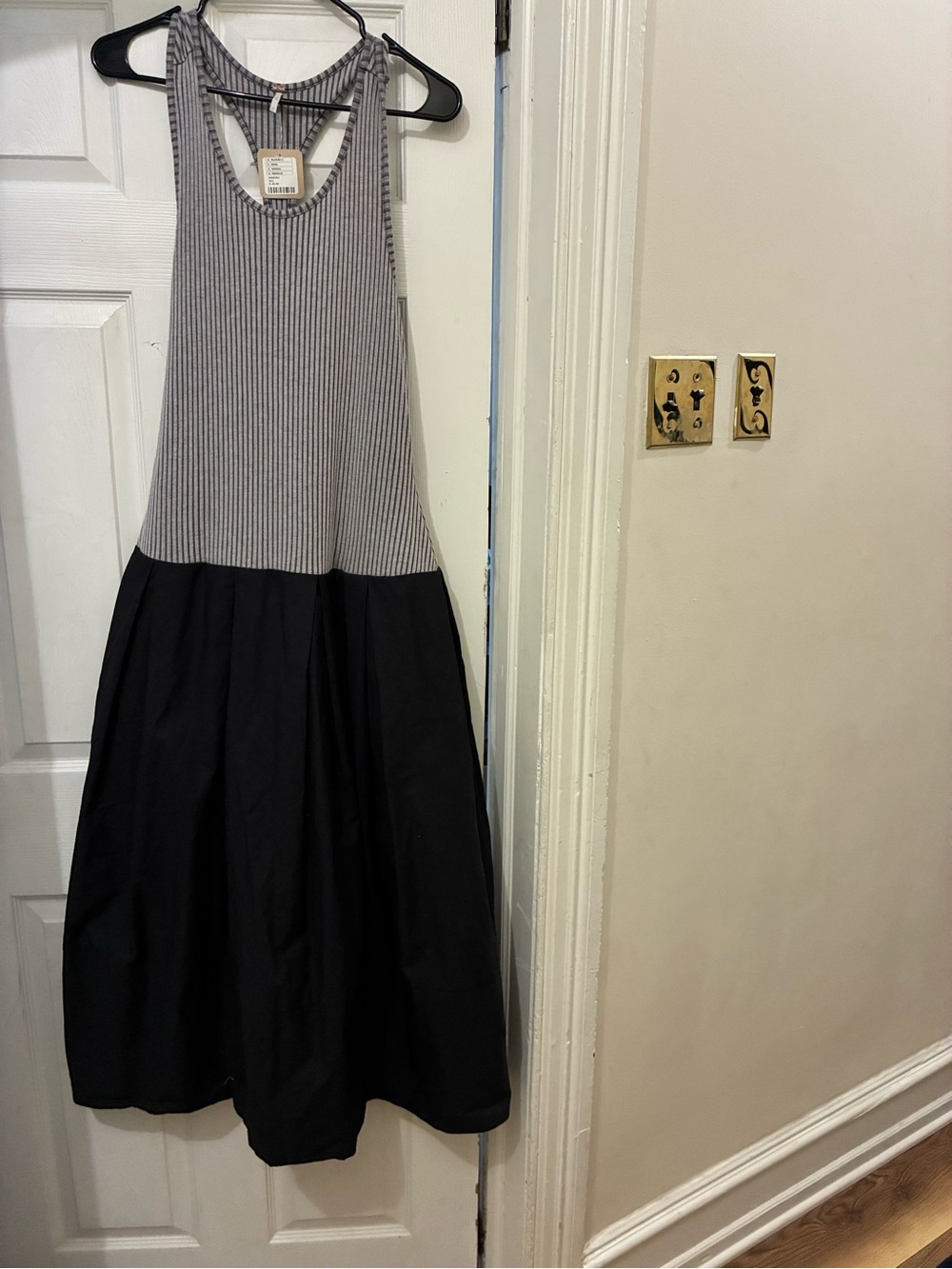 Free People Black and Gray Two-Tone Sleeveless Jumpsuit